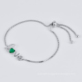 Latest Exquisite Gift Emerald Diamond 925 Silver Bracelet